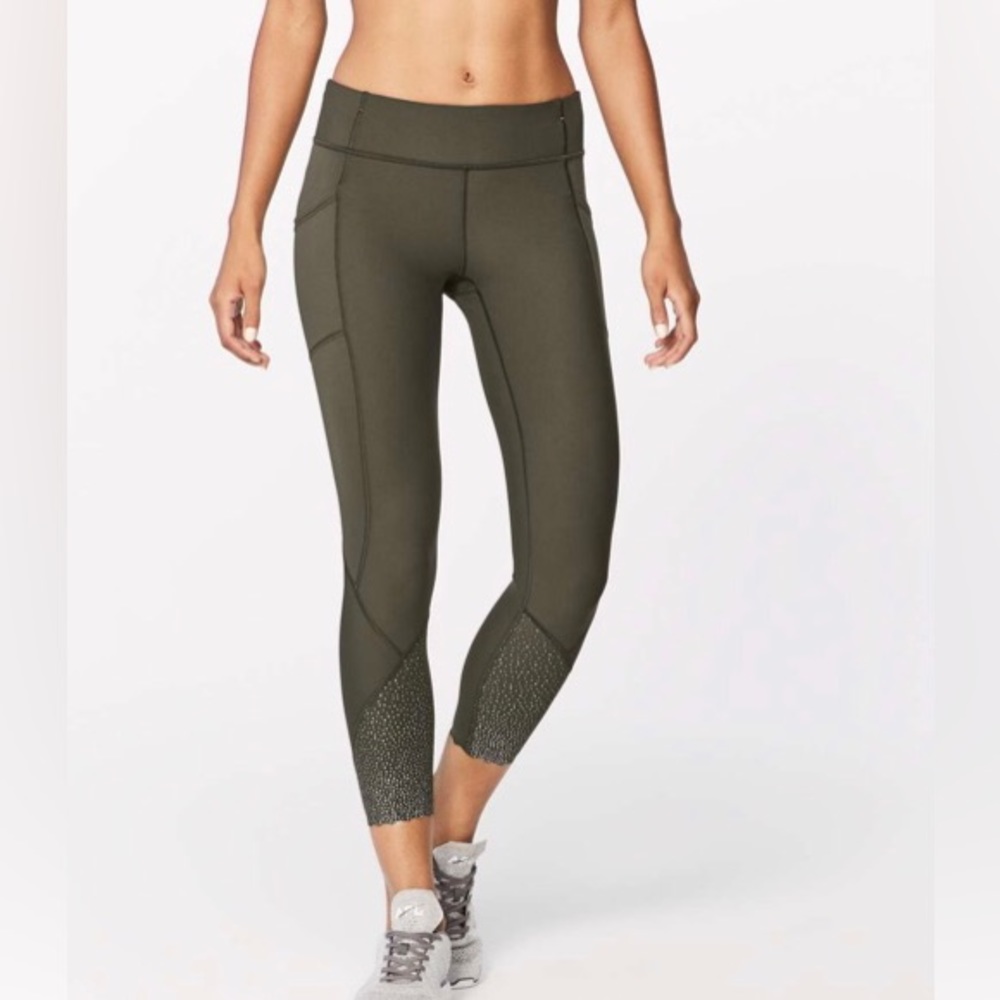 Lululemon Tight Stuff Tight II 25" - Dark Olive, Compression/Running/Reflective